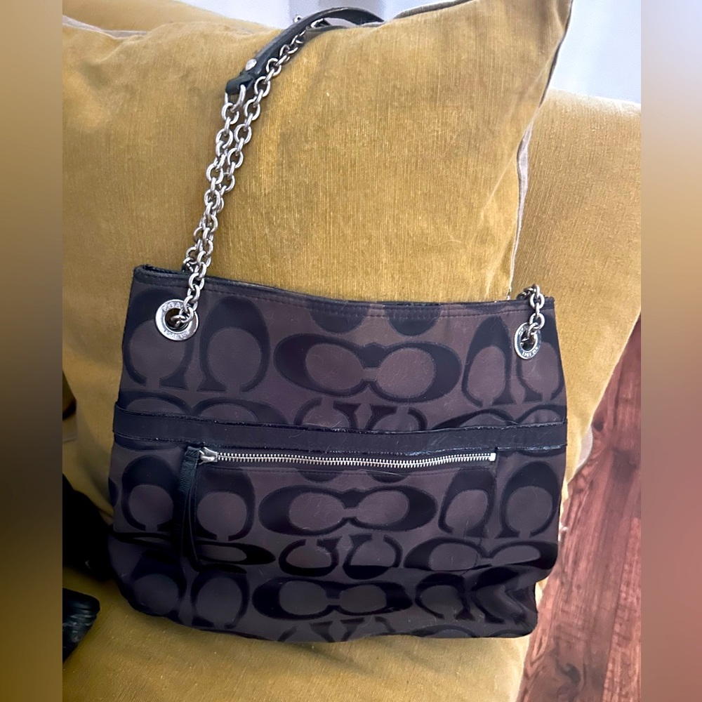 Coach purse. Black. Two straps.